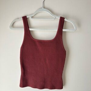 Babaton Ribbed Maroon Tank Top